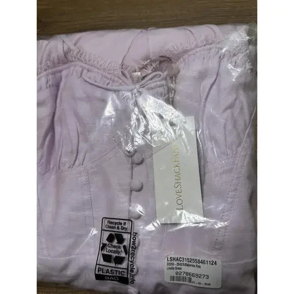 NWT! LoveShackFancy Linella Dress in Ballerina Pink Size 6